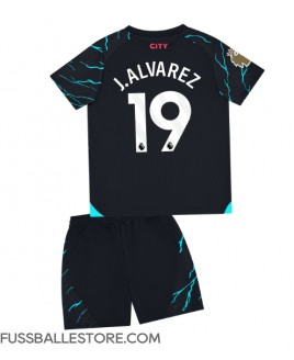 Günstige Manchester City Julian Alvarez #19 3rd trikot Kinder 2023-24 Kurzarm (+ Kurze Hosen)